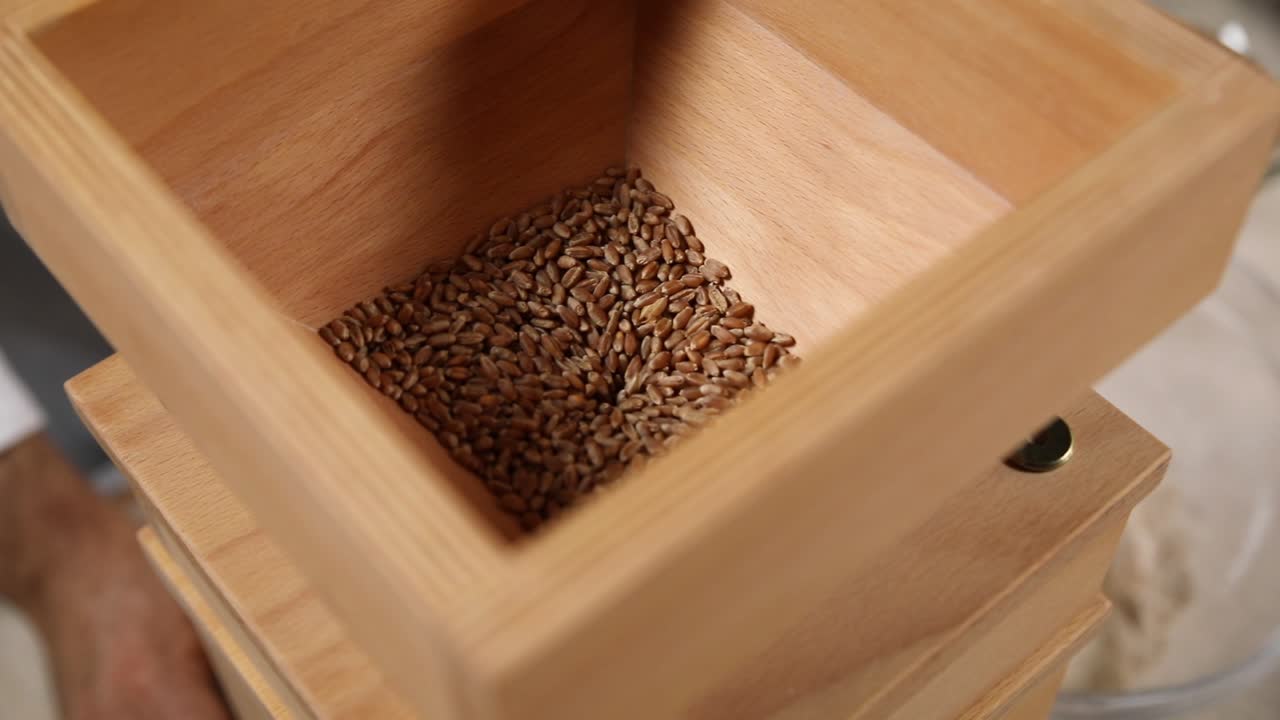 밀과 함께 나무 곡물 밀