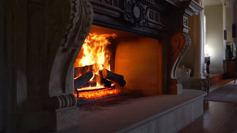 a warm fireplace