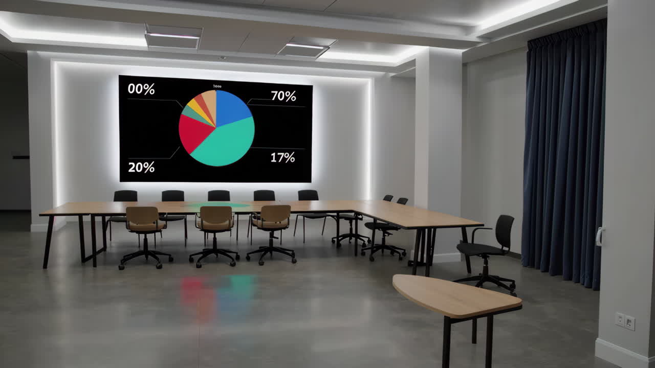 Modern Conference Room with Large Display