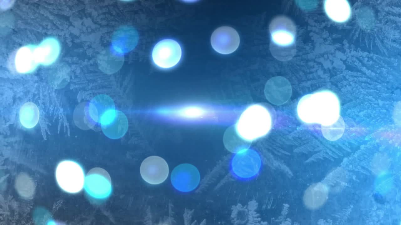 Upon start light orbs drifting over frosty backdrop pulsing for marketing with lens flare sweeping