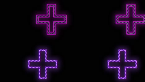 Pulsing-neon-purple-crosses-pattern-in-rows