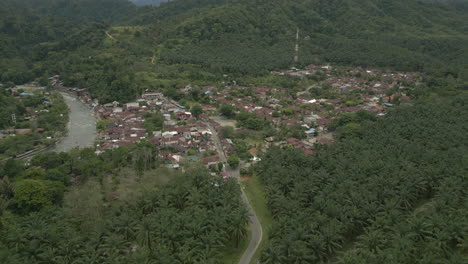 fotografía aérea de toda la ciudad de bukit lawang