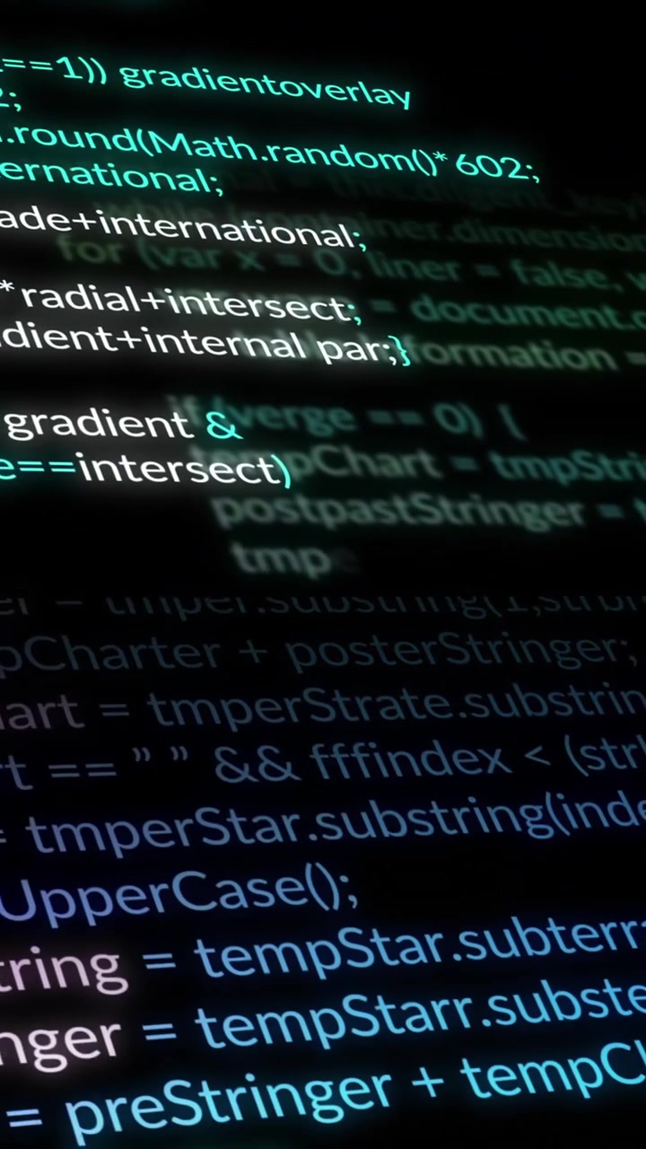 Animation of data processing on black background