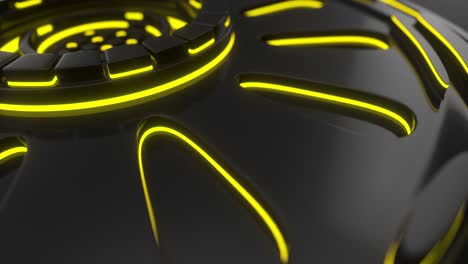 bucle de fondo tecnológico con líneas brillantes amarillas
