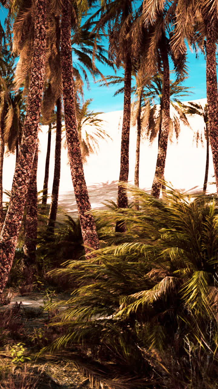 Palm trees in a tropical desert