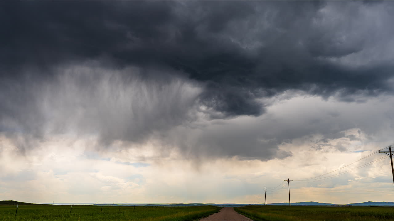 Stormy Landscape with Rain Clouds over a Road