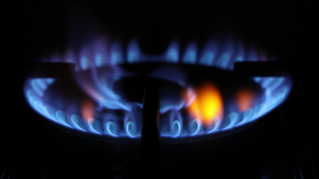 셰일 가스 스토브 파란 불