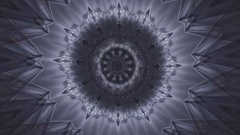 abstract symmetrical grey metallic kaleidoscope pattern