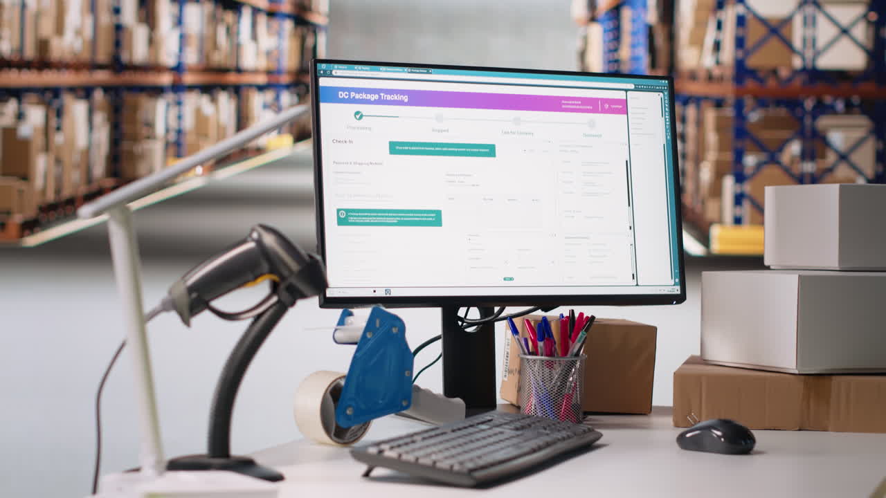 Vertical Video Empty professional warehouse space used for shipping cargo goods