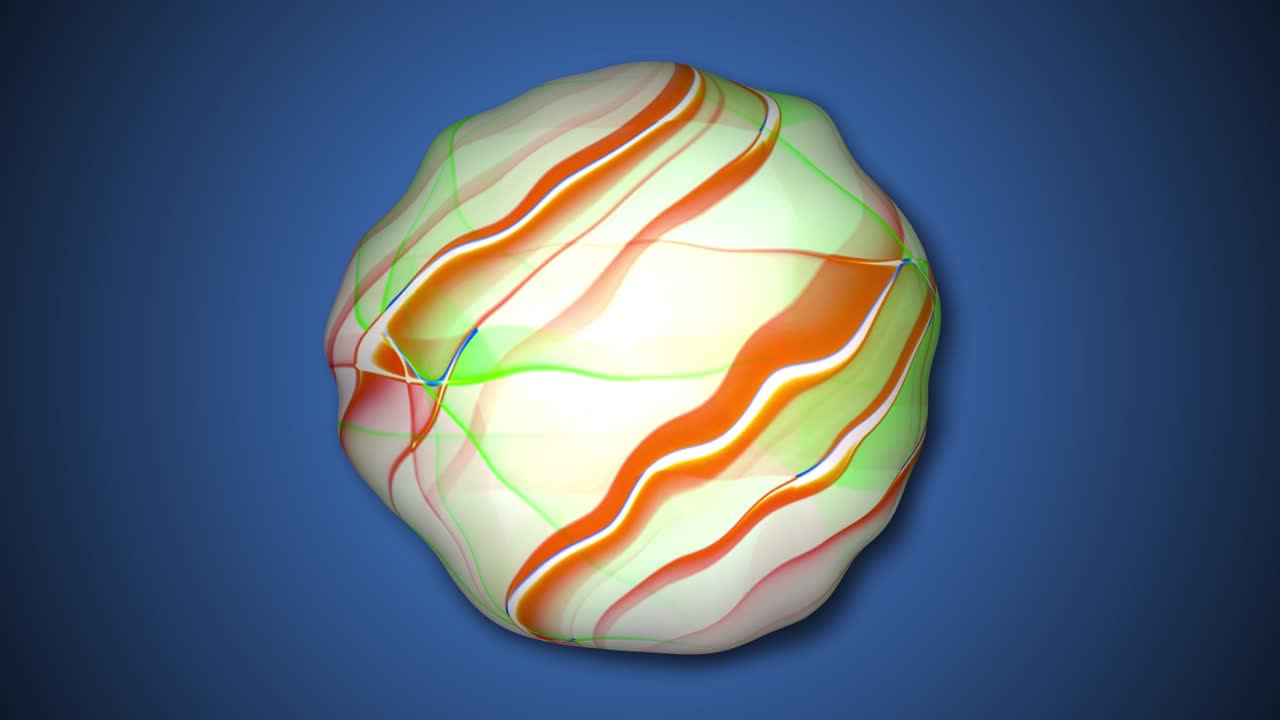 그라디언트 배경에서 회전하는 추상적인 구. 회전하는 구 애니메이션.