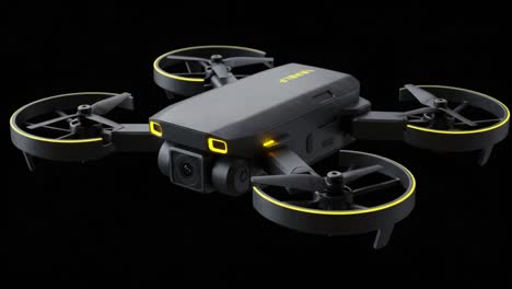 an innovative aerial device showcased in a sleek, black design with eye-catching features and advanced camera technology for capturing stunning visuals