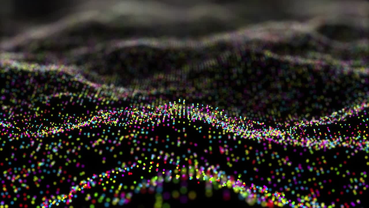 추상적인 디지털 입자 파동 추상적인 배경