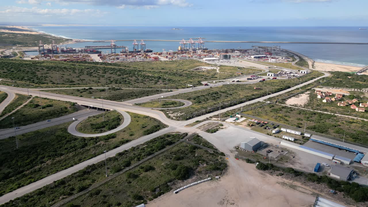 The industrial zone and deep water cargo container port at Coega in South Africa