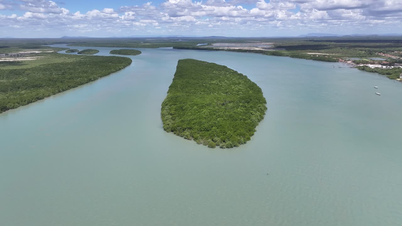 Coreau River At Camocim In Ceara Brazil. Beach Skyline. Coreau Landscape. Summer Travel. Coreau River At Camocim In Ceara Brazil. Tropical Scenery