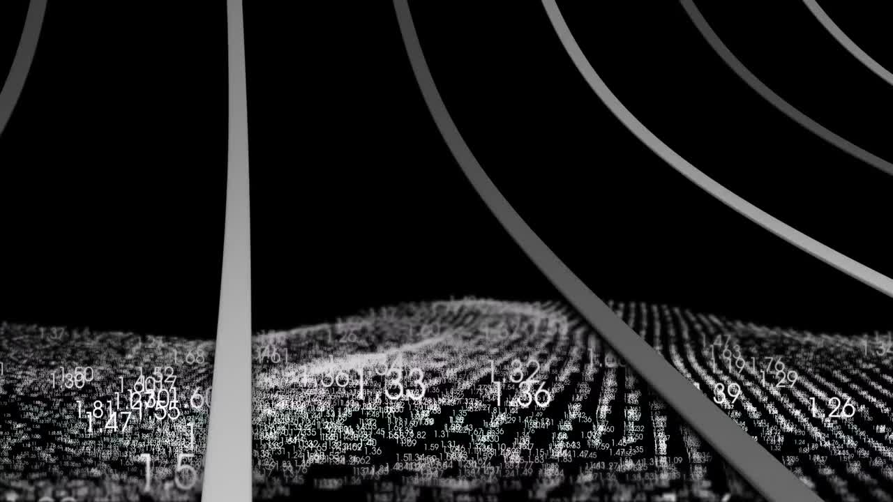 검은색 배경에 데이터 처리의 애니메이션