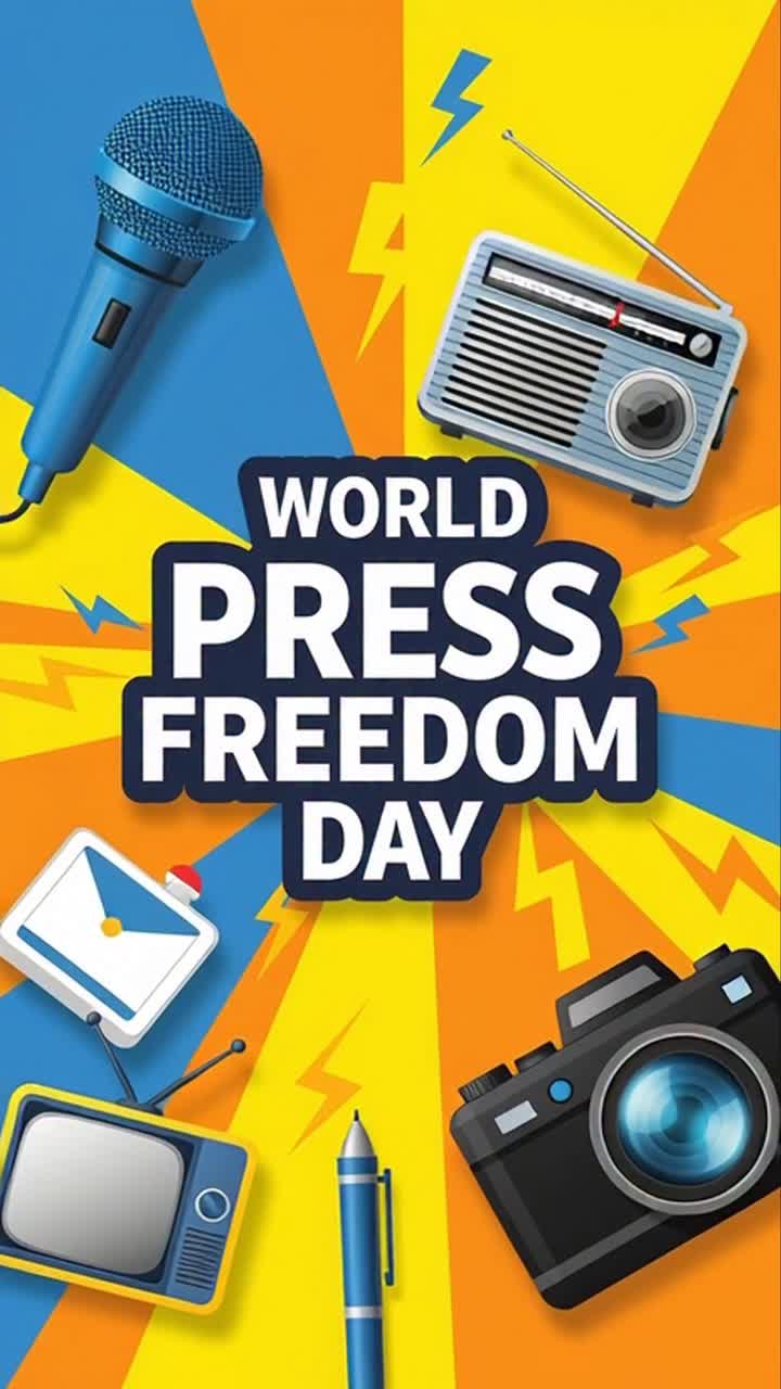 World Press Freedom Day Pop Art Style Illustration