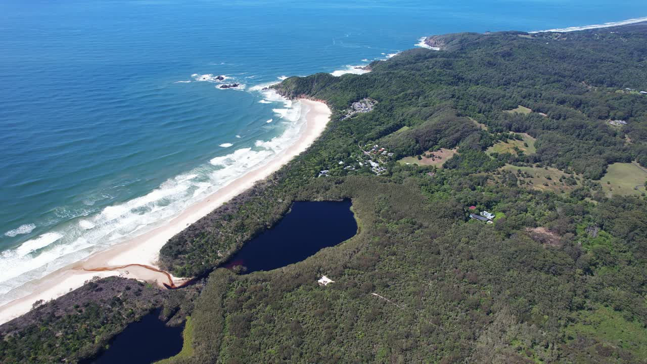 Aerial View of a Stunning Coastal Landscape with a Lake