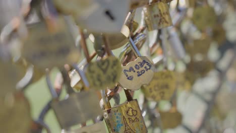 Cerca-De-Candados-De-Amor-En-La-Valla-Metálica-En-París,-Francia-1