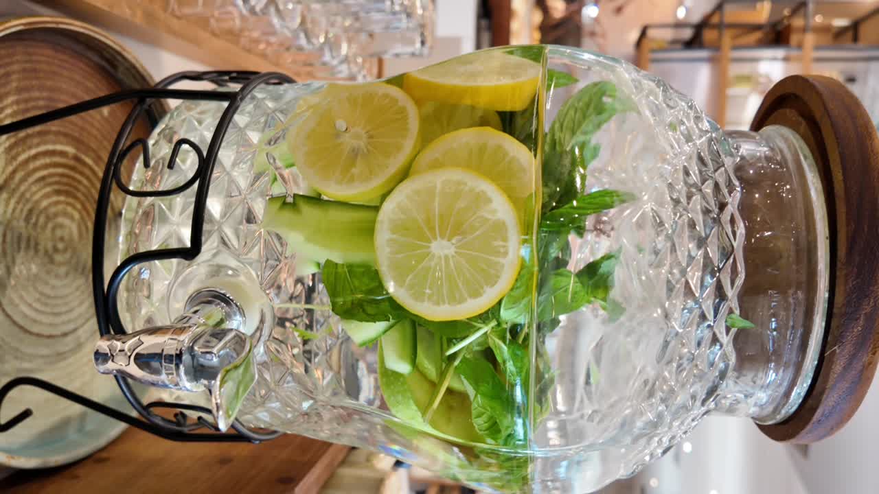 Infused Water with Lemon, Cucumber and Mint