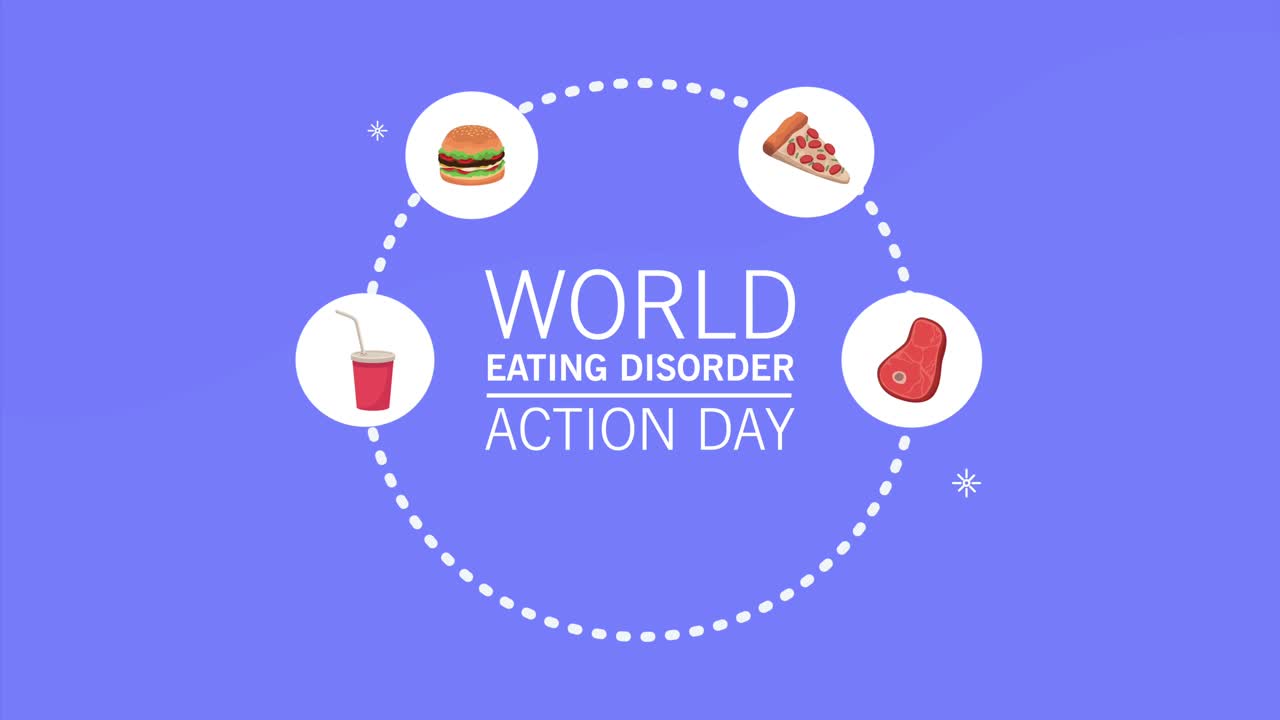 world eating disorder lettering animation
