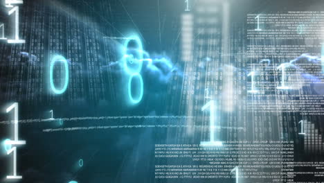 digital animation of binary code technology 4k