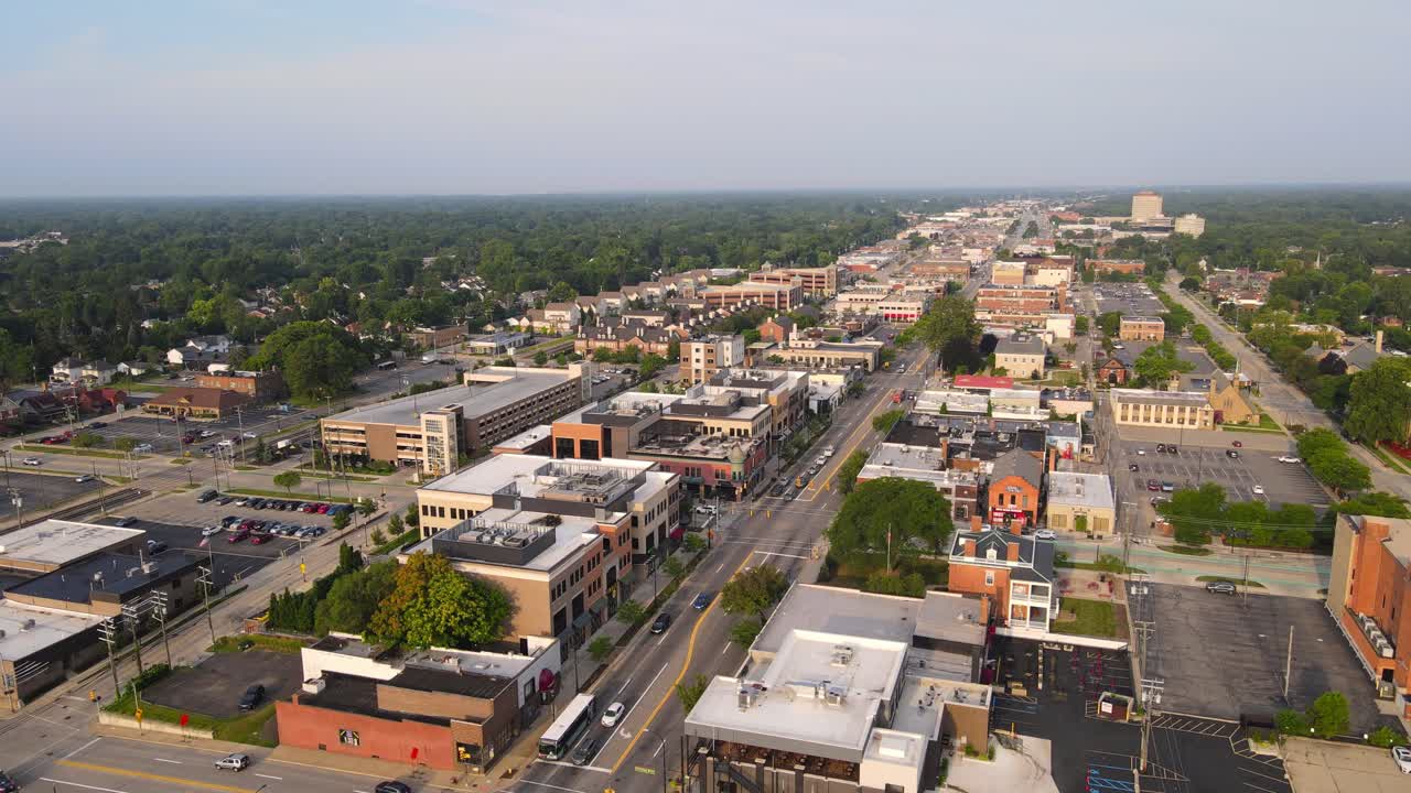 Dearborn downtown, iconic cinema looks of old township in America. Michigan, USA