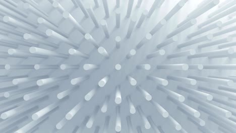 beautiful white cylinders on surface moving in seamless 3d animation. abstract motion design background. computer generated process. 4k ultra hd 3840x2160.