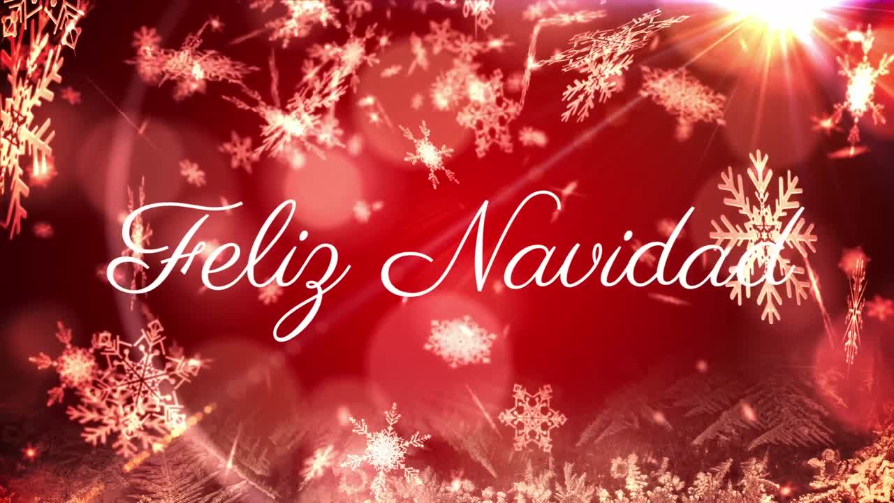 animación de felix navidad saludos de navidad sobre fondo rojo