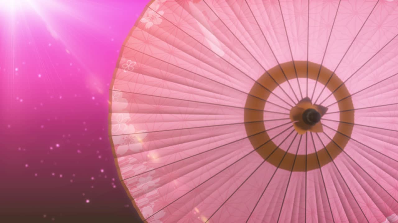 animación de bucle de paraguas chino japonés