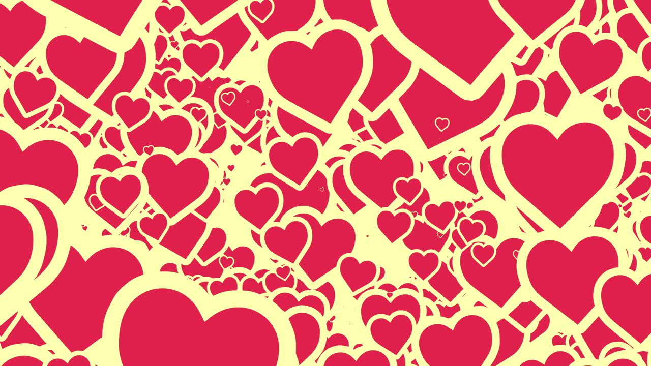 심장 팝핑 배경 파스텔 컬러 스타일의 원활한 루프