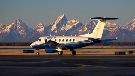 alpine air plane at mountain airport
