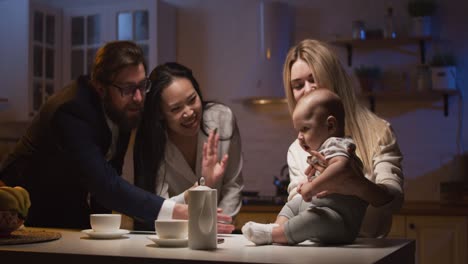 family bonding time in the kitchen