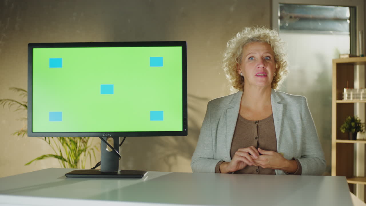 mujer haciendo una presentación