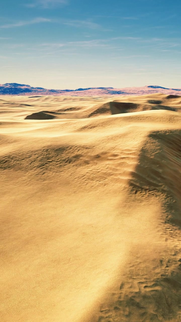 Ampio paesaggio desertico con colline e cielo sereno a mezzogiorno.