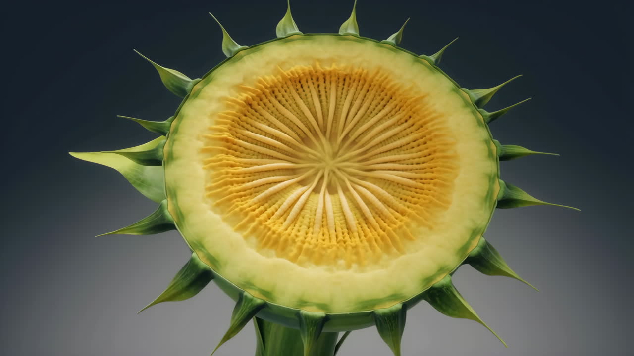 Cross-section of a Sunflower or Plant Head