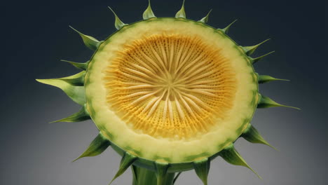 cross-section of a sunflower or plant head