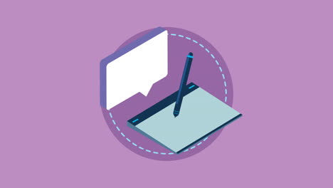graphic designer tablet with pencil