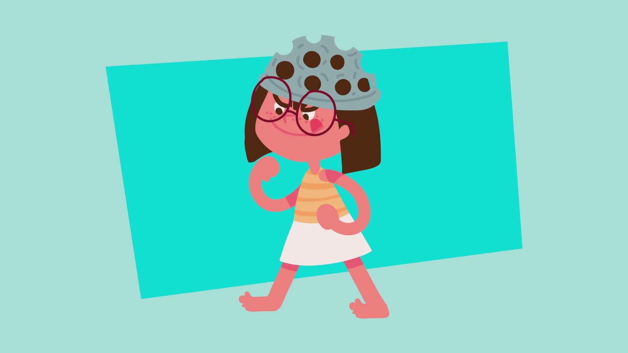 어린 소녀 캐릭터 애니메이션