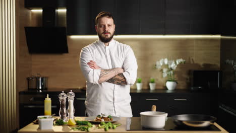 professional chef in kitchen portrait