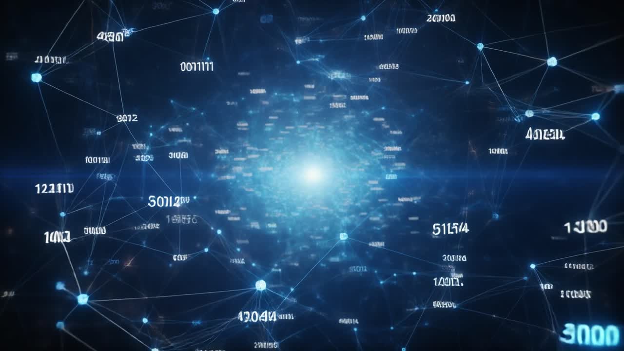 Digital Network Connections with Flowing Data and Central Light