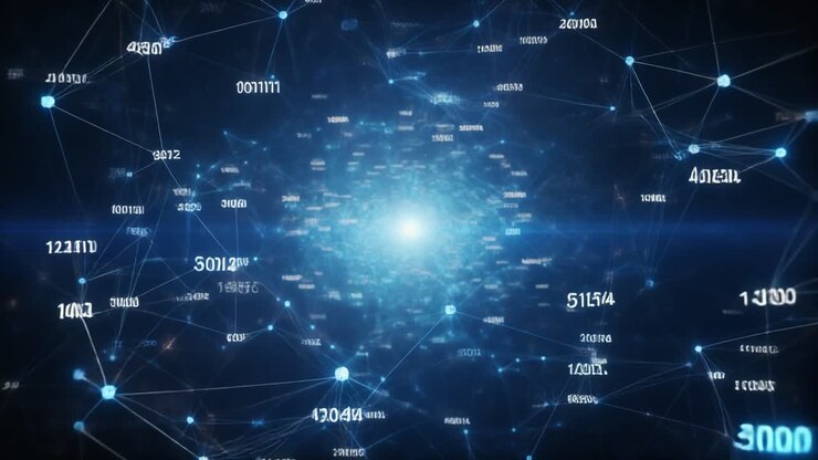 Digital Network Connections with Flowing Data and Central Light