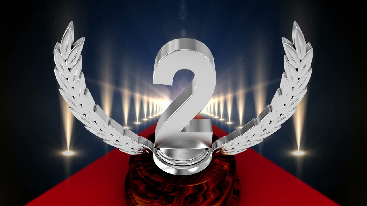 2위 수상 트로피의 애니메이션, 홍수 조명, 레드 카 ⁇  수상자 상 수여식