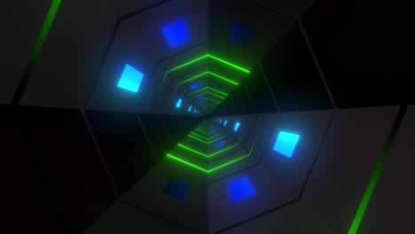 túnel hexagonal de neón