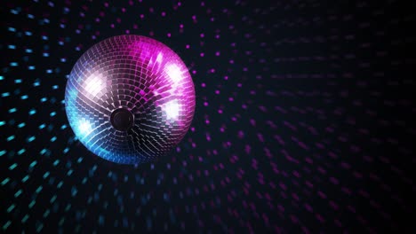 bola de discoteca girando alrededor en la fiesta de la noche. 3d renderizado animación en bucle.