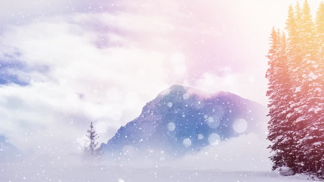 시골 에 눈 이 내리고 있다