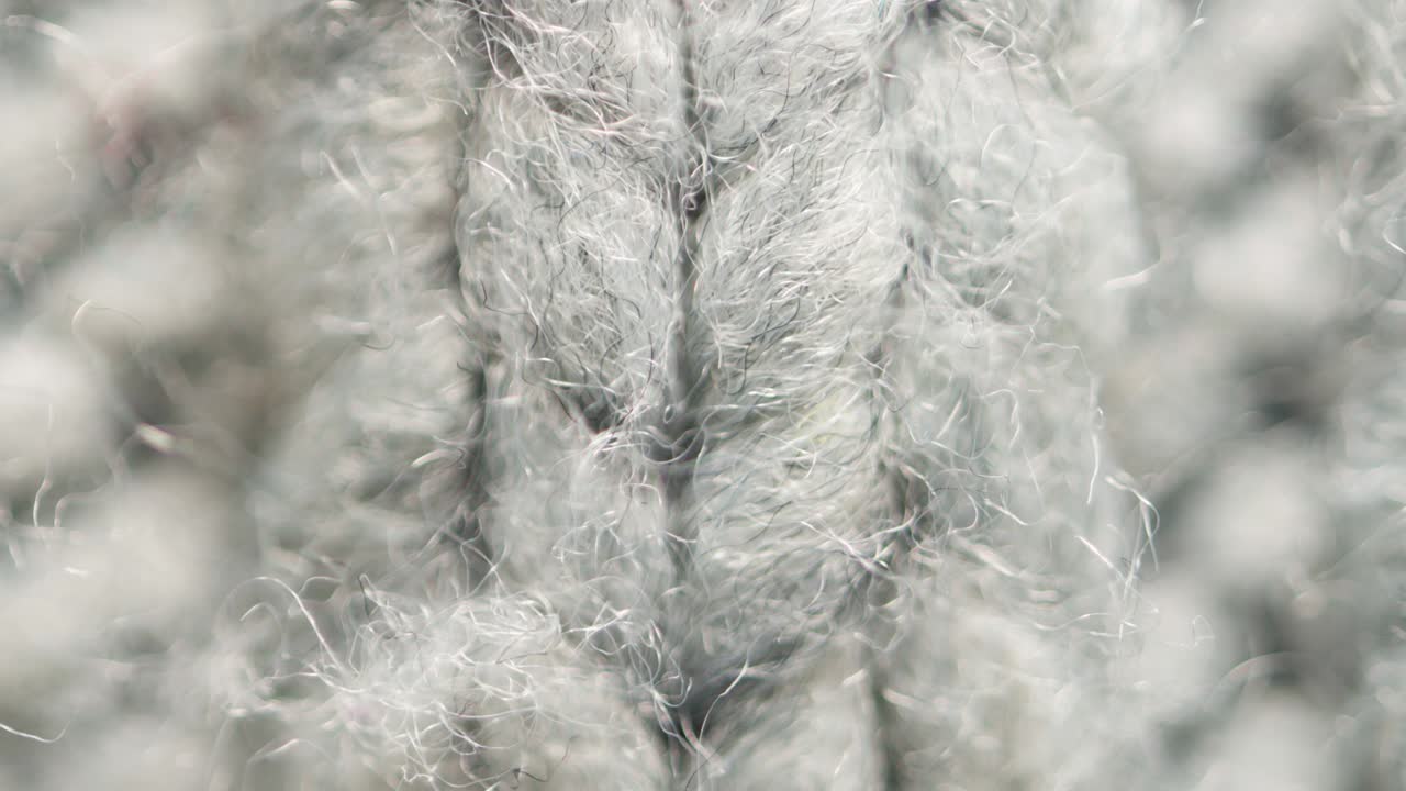 뜨개질 직물 가닥 매크로 리포커스 루프 영상