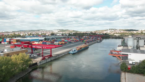 Canal-and-container-in-logistic-center-of-Paris