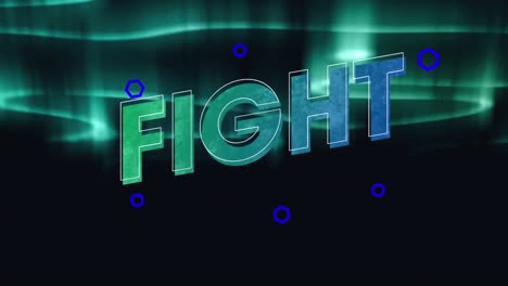 Animation-of-fight-text-over-cloudy-night-sky-and-northern-lights