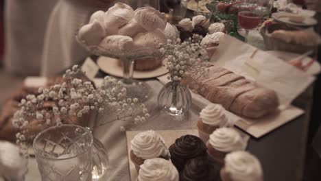 elegant dessert table with cupcakes and pastries