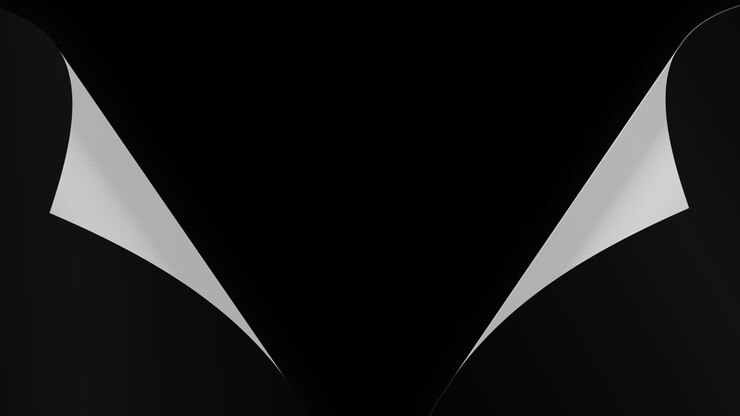 Two black pages turned inside out on with alpha channel